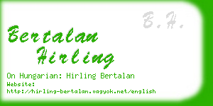 bertalan hirling business card